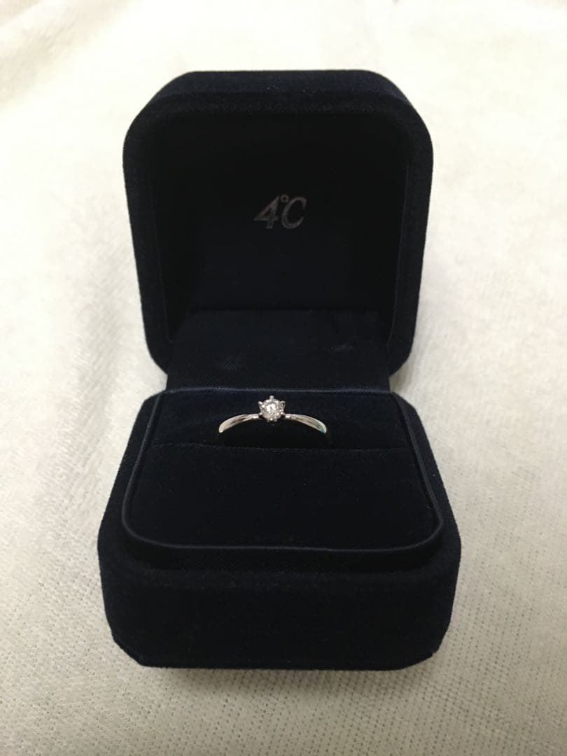 【永久保証書あり】4℃ Pt950 ダイヤモンド リング 0.15ct