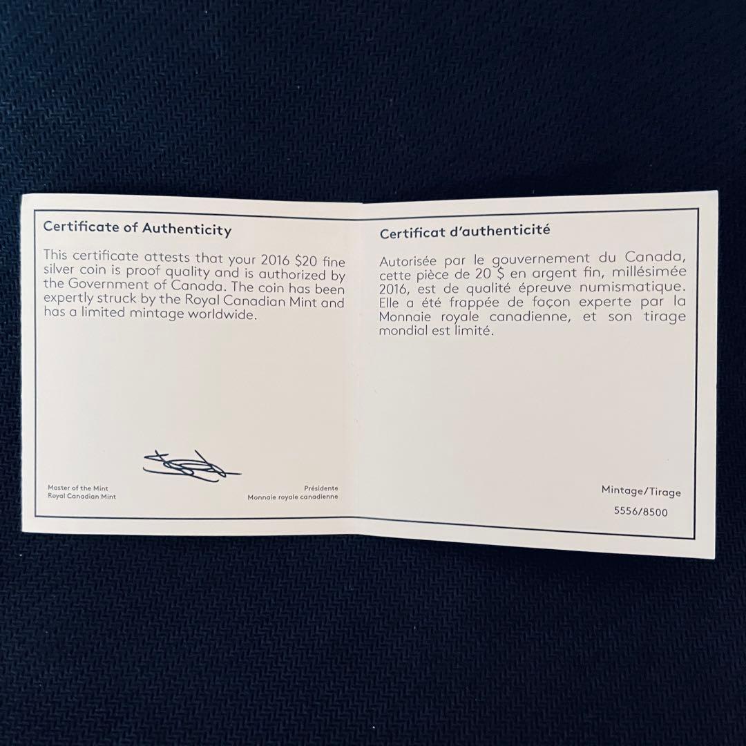 ［限定］カナダ国立研究評議会 1オンス記念銀貨 COA付 2016 希少