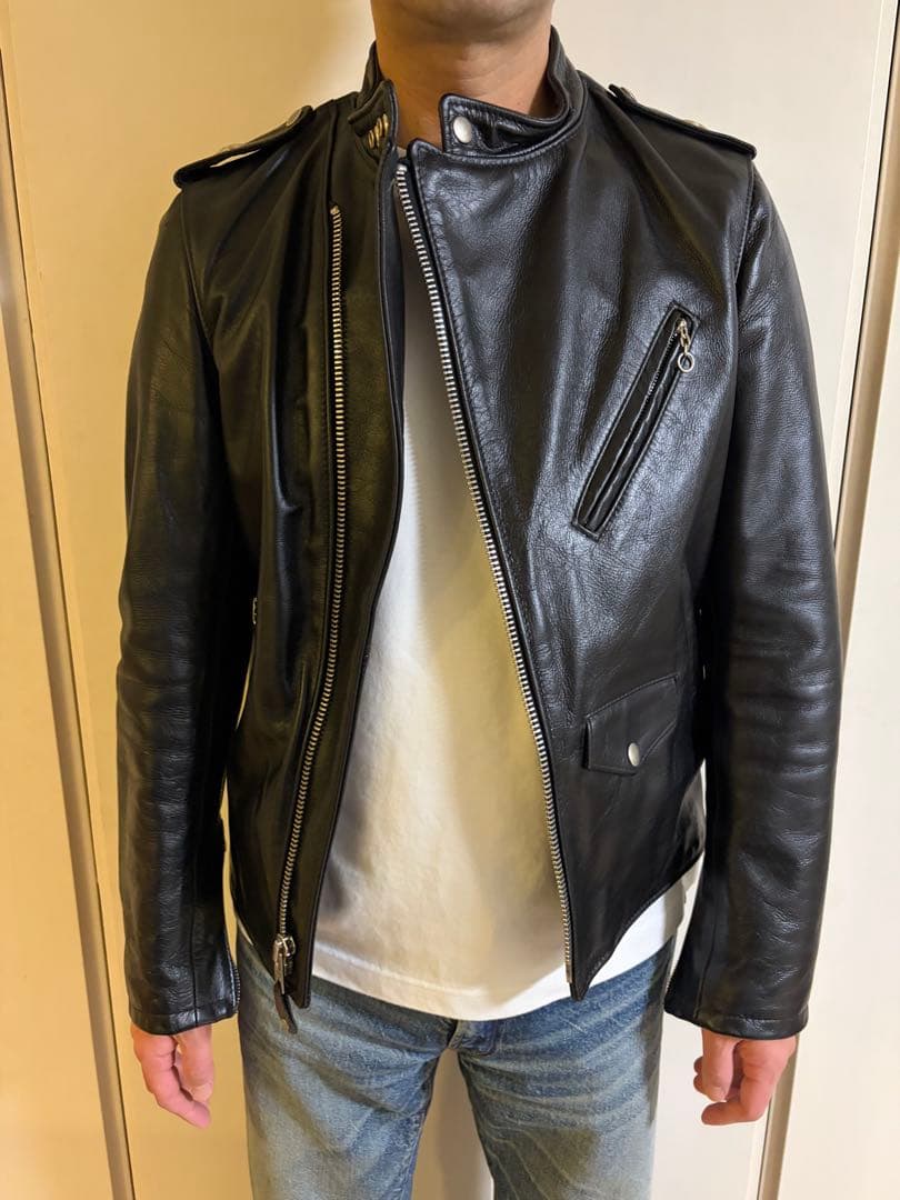 Schott ショット シングルライダース 牛革 ブラック サイズ36 USA製