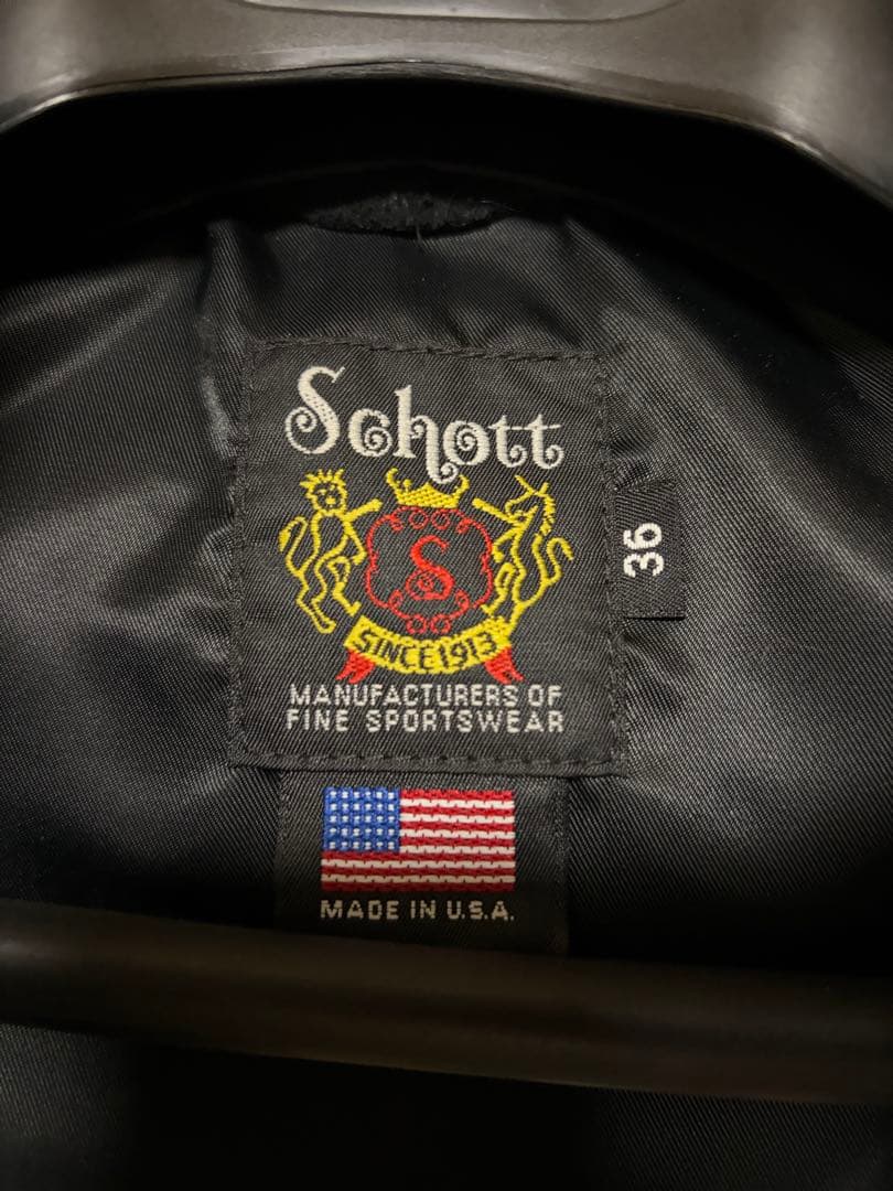 Schott ショット シングルライダース 牛革 ブラック サイズ36 USA製