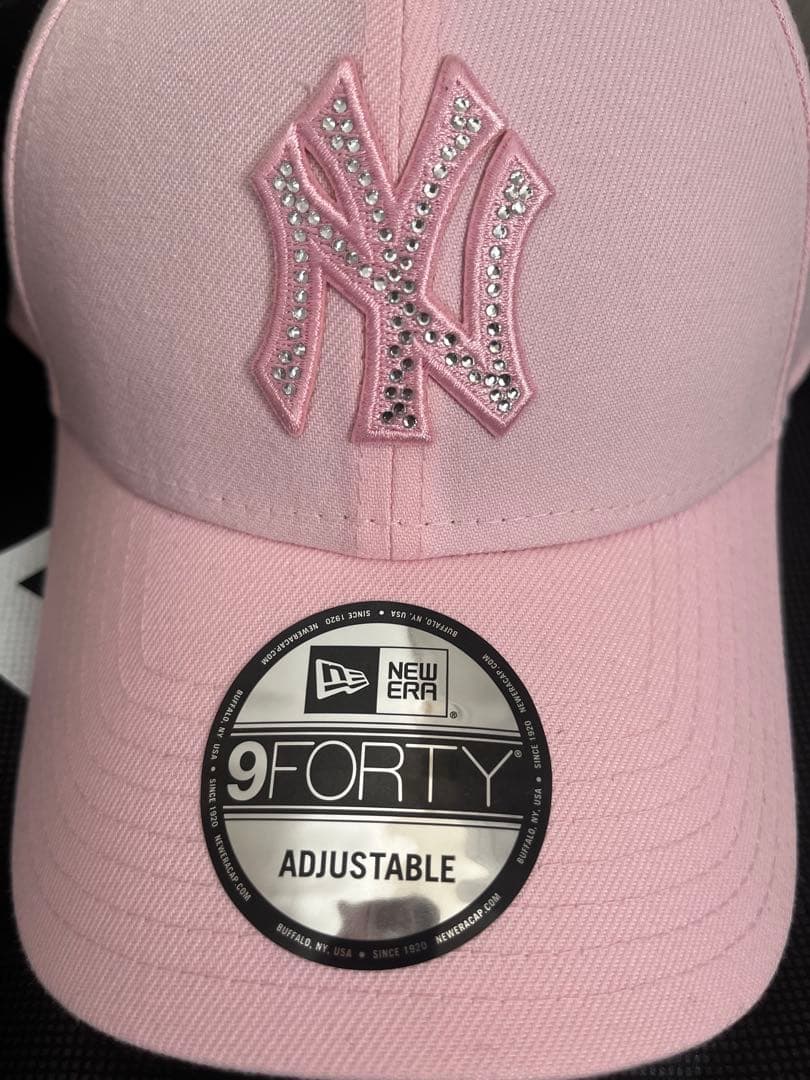ニューエラ　9FORTY ラインストーン ピンク　RHINESTONE