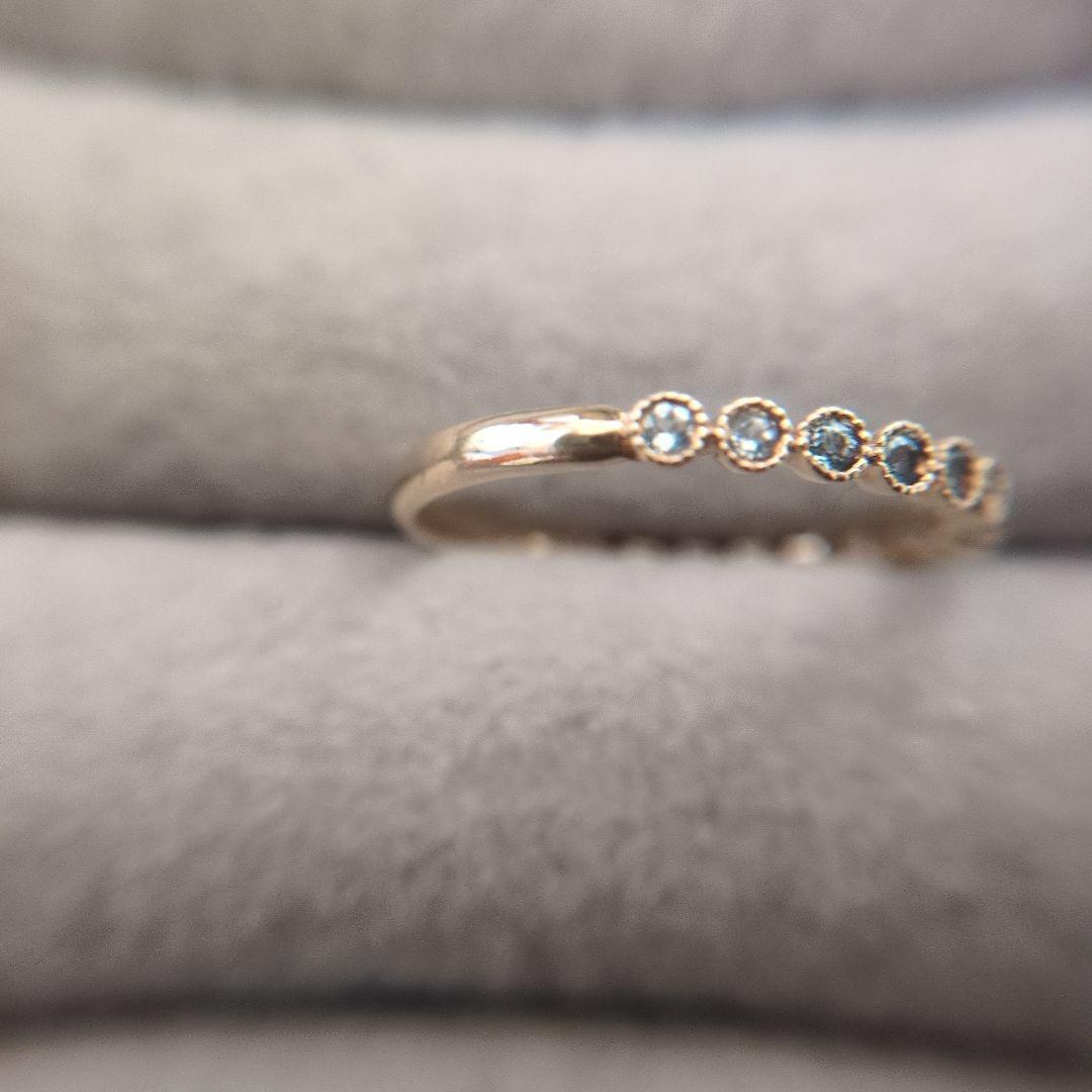 ぽ*）様 水色石付き エタニティリング　K10