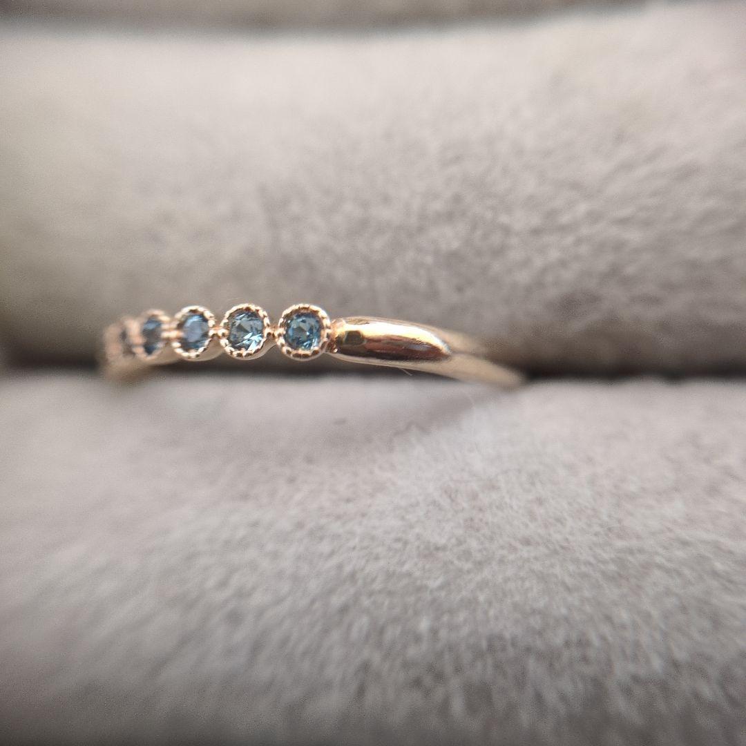 ぽ*）様 水色石付き エタニティリング　K10