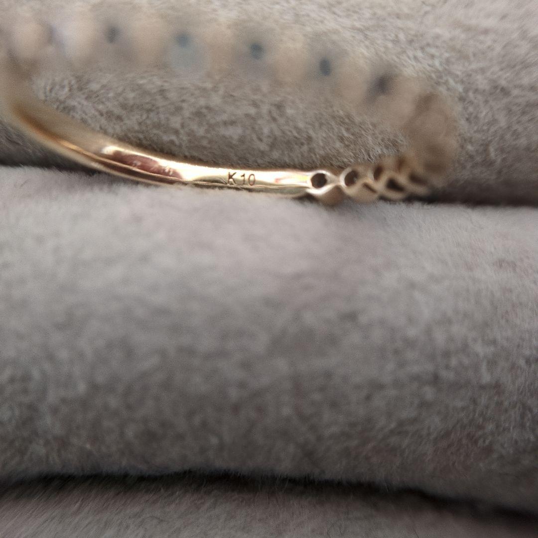 ぽ*）様 水色石付き エタニティリング　K10