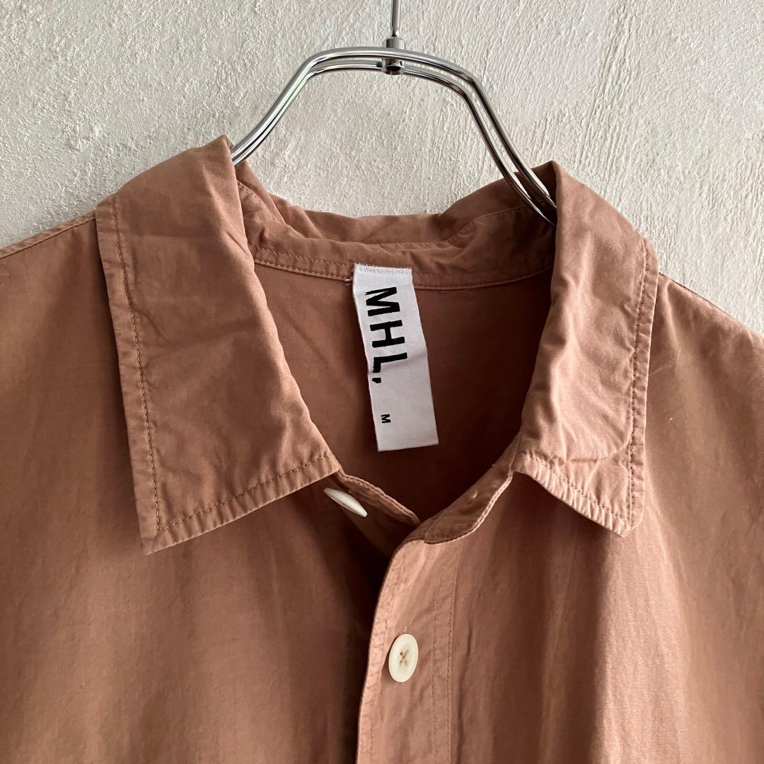 24SS MHL. COMPACT COTTON POPLIN シャツ ブラウン