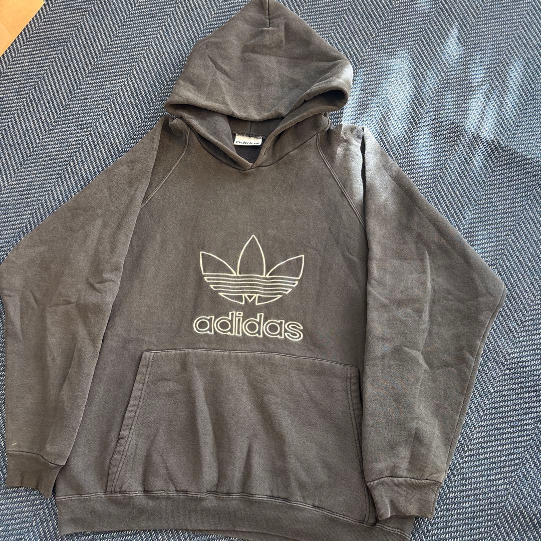 90s Y2K adidas オリジナルス パーカー トレフォイル 刺繍フェード