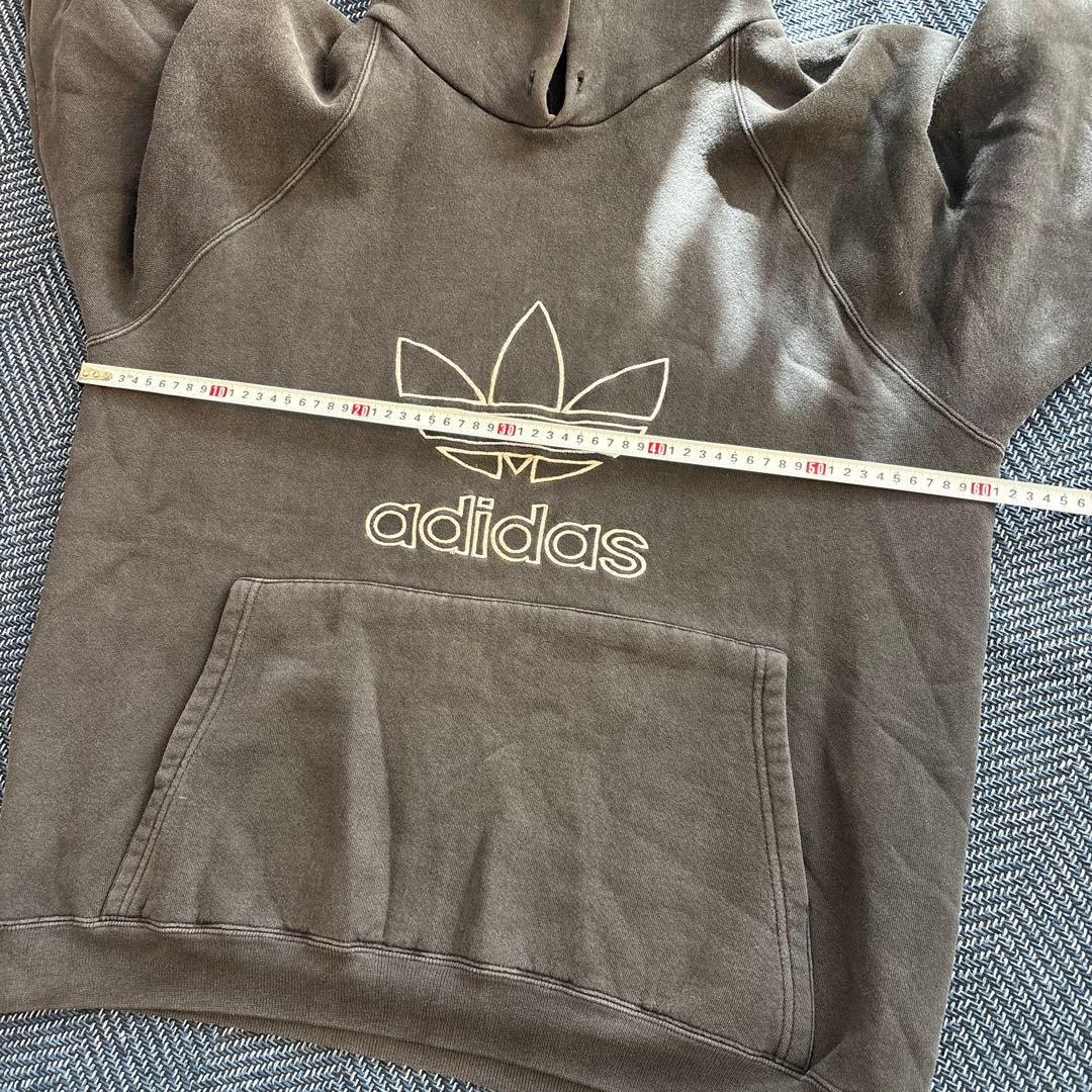 90s Y2K adidas オリジナルス パーカー トレフォイル 刺繍フェード
