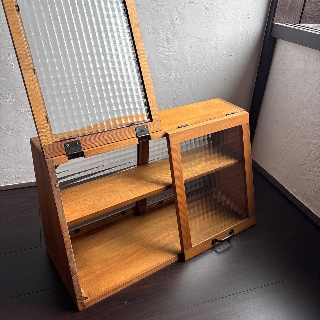 木製 キッチン 収納 ショーケース 収納ラック 調味料 レトロ アンティーク