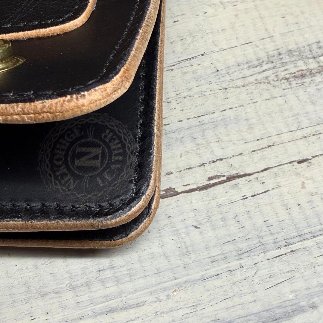 【トラッカーウォレット ロング 3層】 ブラック 姫路 ゴールド YKK