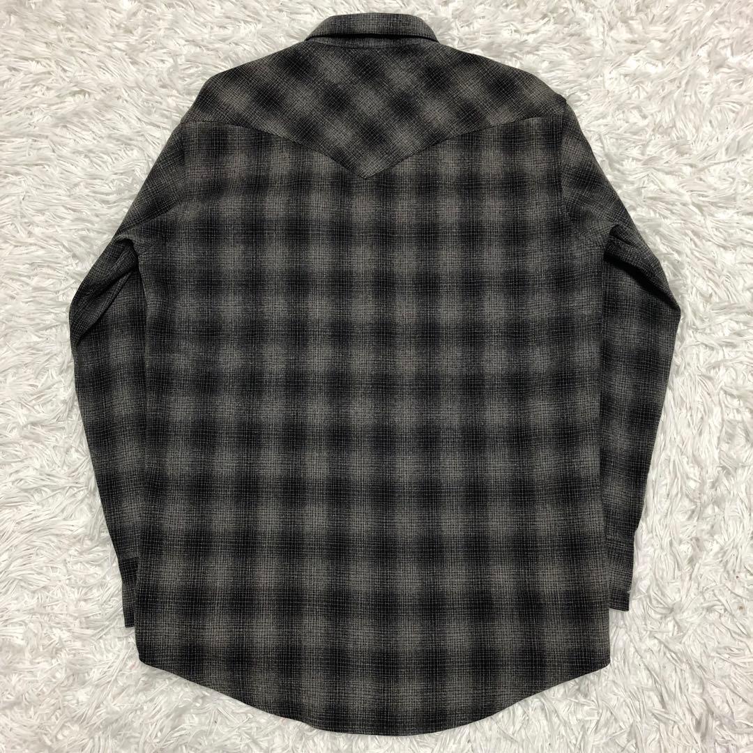 ペンドルトン　オンブレチェックシャツ　ウエスタン　黒×グレー