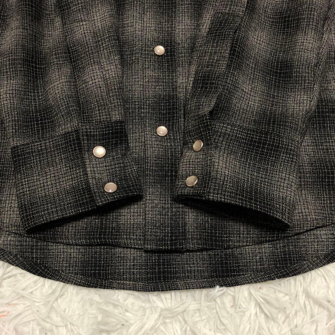 ペンドルトン　オンブレチェックシャツ　ウエスタン　黒×グレー