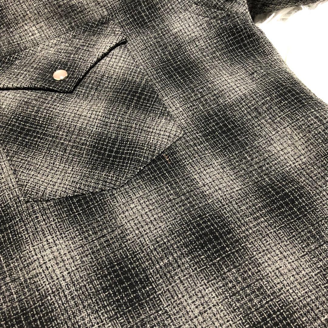 ペンドルトン　オンブレチェックシャツ　ウエスタン　黒×グレー
