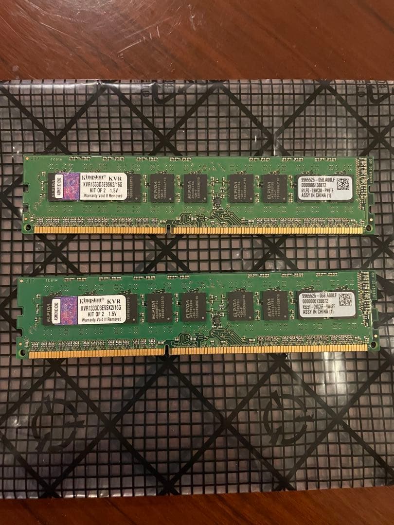 サーバ用メモリ MacPro対応 KVR1333D3E9SK2/16G 2枚組