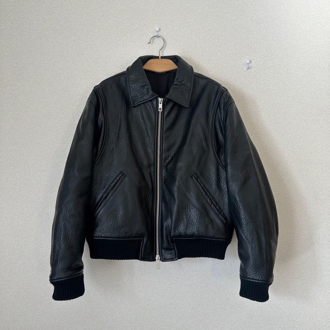 今期モデル ZARA フェイクレザージャケット 短丈 ボンバー ジャケット L