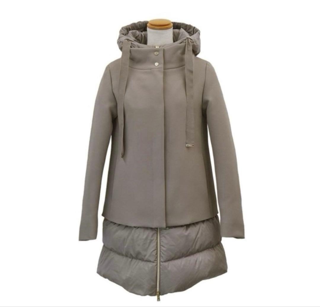 【A】☆ヘルノHERNO切替Aラインダウンコートジャケット