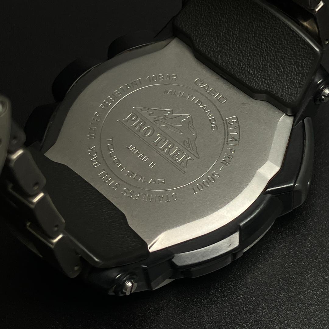 【電波ソーラー/稼働】カシオ プロトレック 腕時計 メンズ チタンベルト