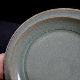 宋代汝窯「清涼寺御用達」篆書折縁洗