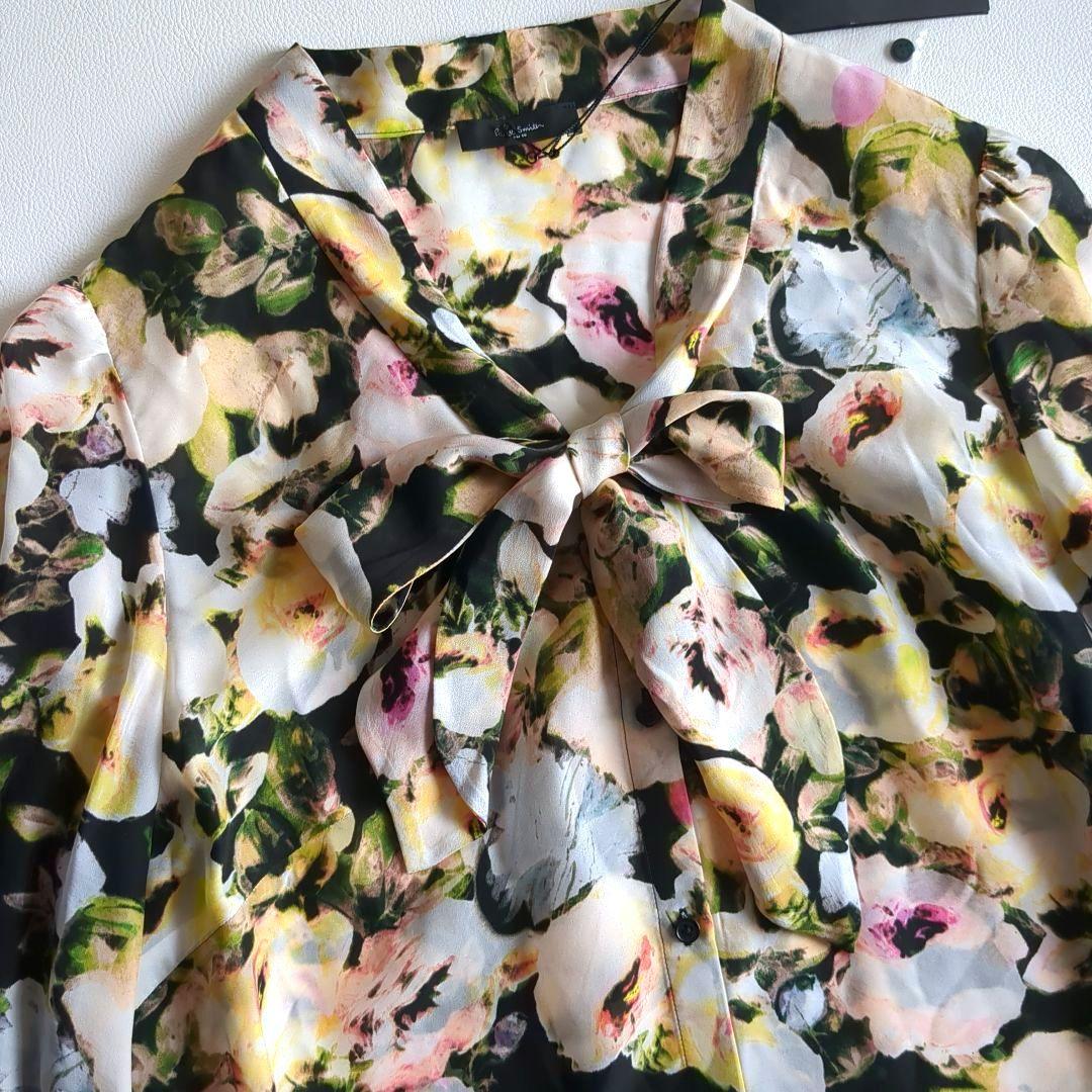 新品★ポールスミス ブラック ボウタイ ブラウス 花柄 44