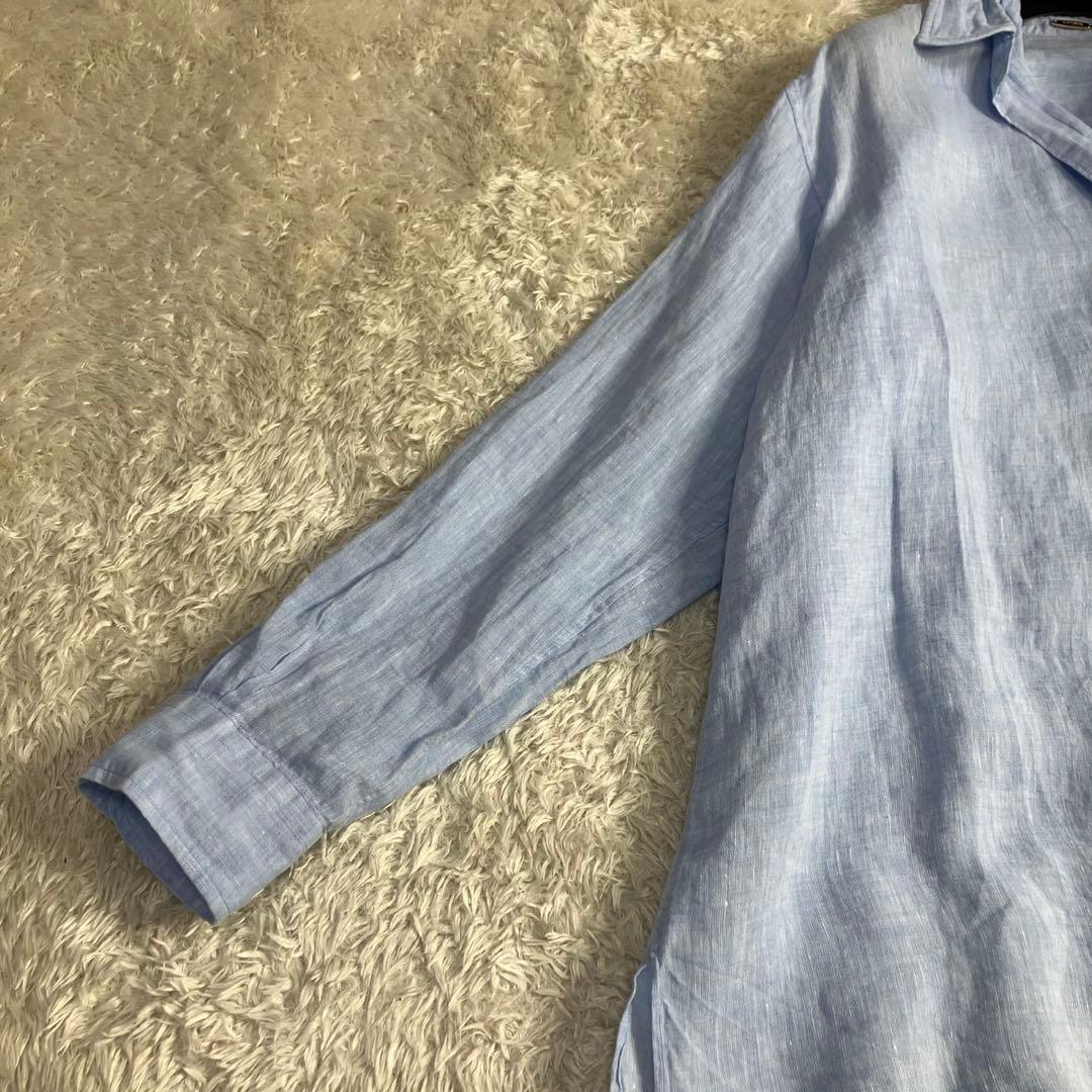 訳あり美品✨24SS ドゥーズィエムクラス　リネン ウォッシュシャツ　衿ワイヤー