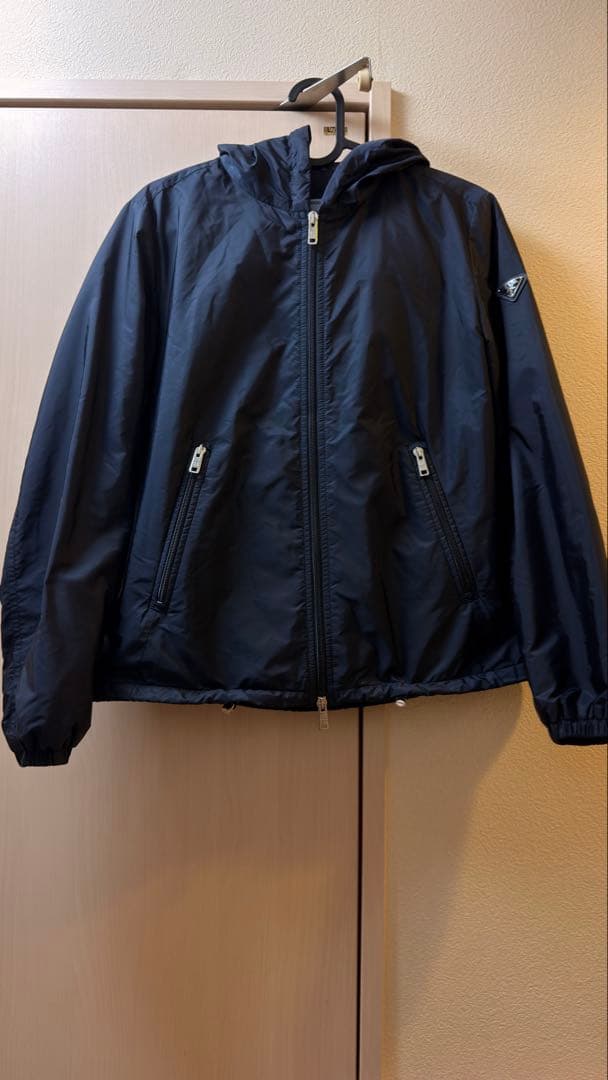 PRADA ナイロンジャケット 中綿 ネイビー三角ロゴ アウター ブルゾン