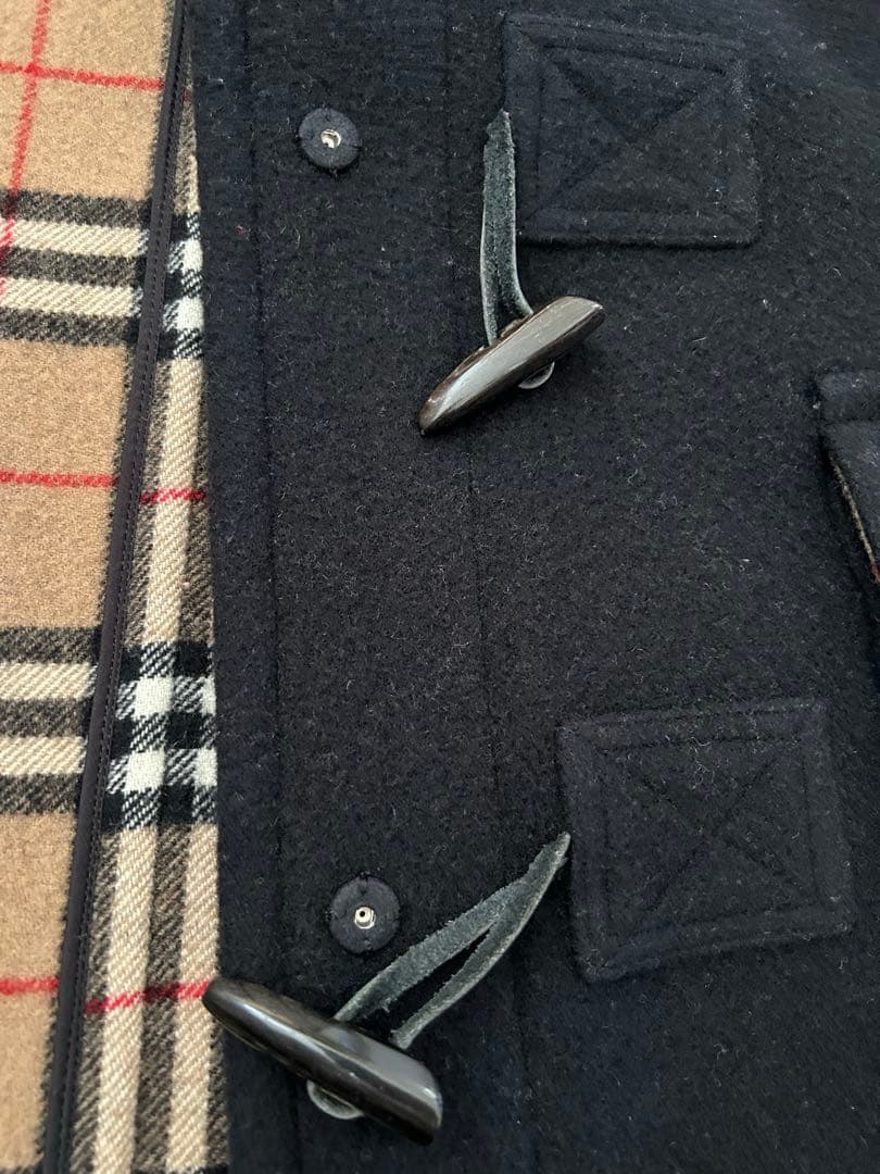 バーバリー ブルーレーベル ダッフルコート 黒　38 総裏ノバチェック