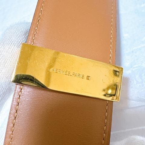 HERMES エルメス コリエドシアン メドール ベルト ブラウン×ゴールド