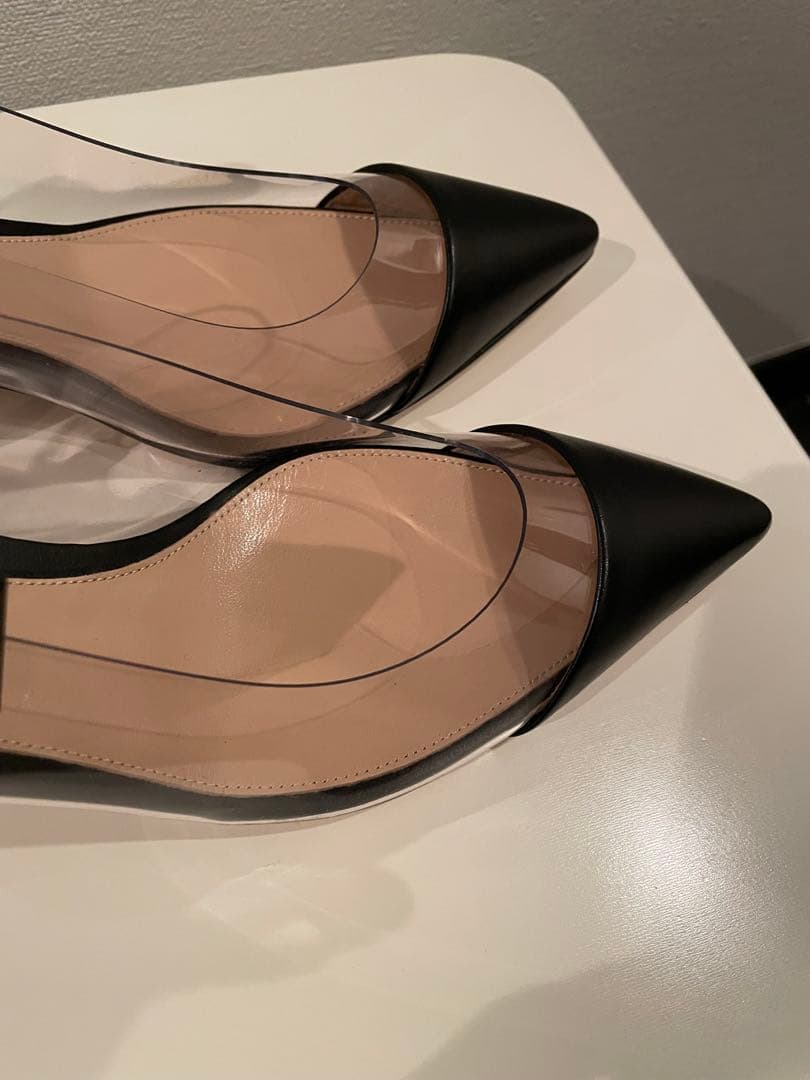 ジャンヴィトロッシ☆リボンパンプス☆ブラック37ハーフ