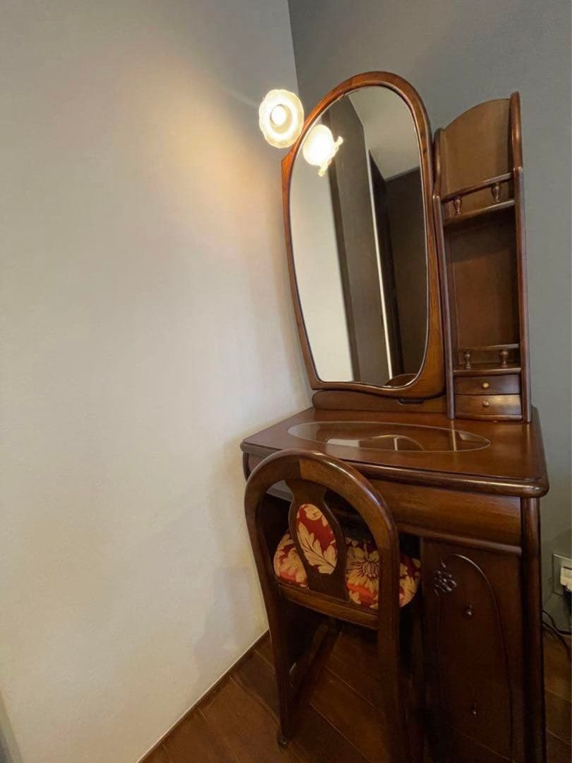 【しまじろう】木製一面鏡ドレッサー