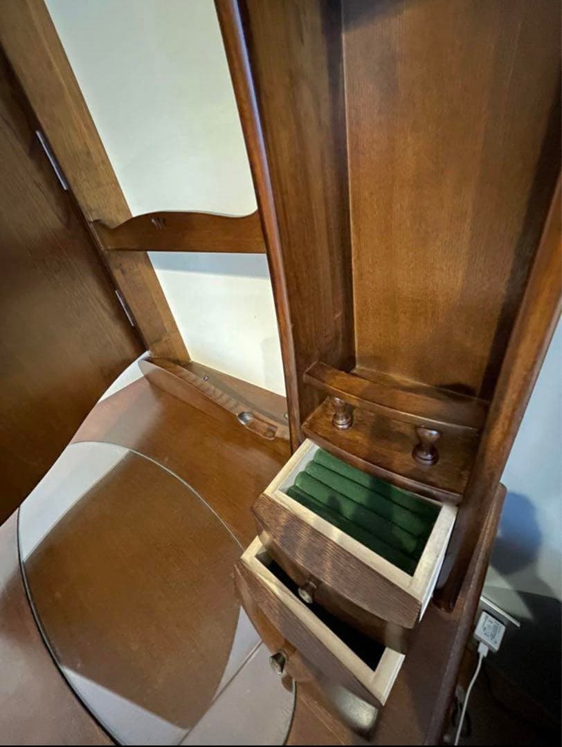 【しまじろう】木製一面鏡ドレッサー