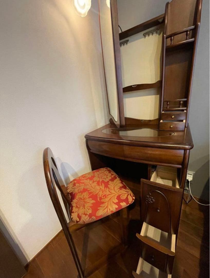 【しまじろう】木製一面鏡ドレッサー