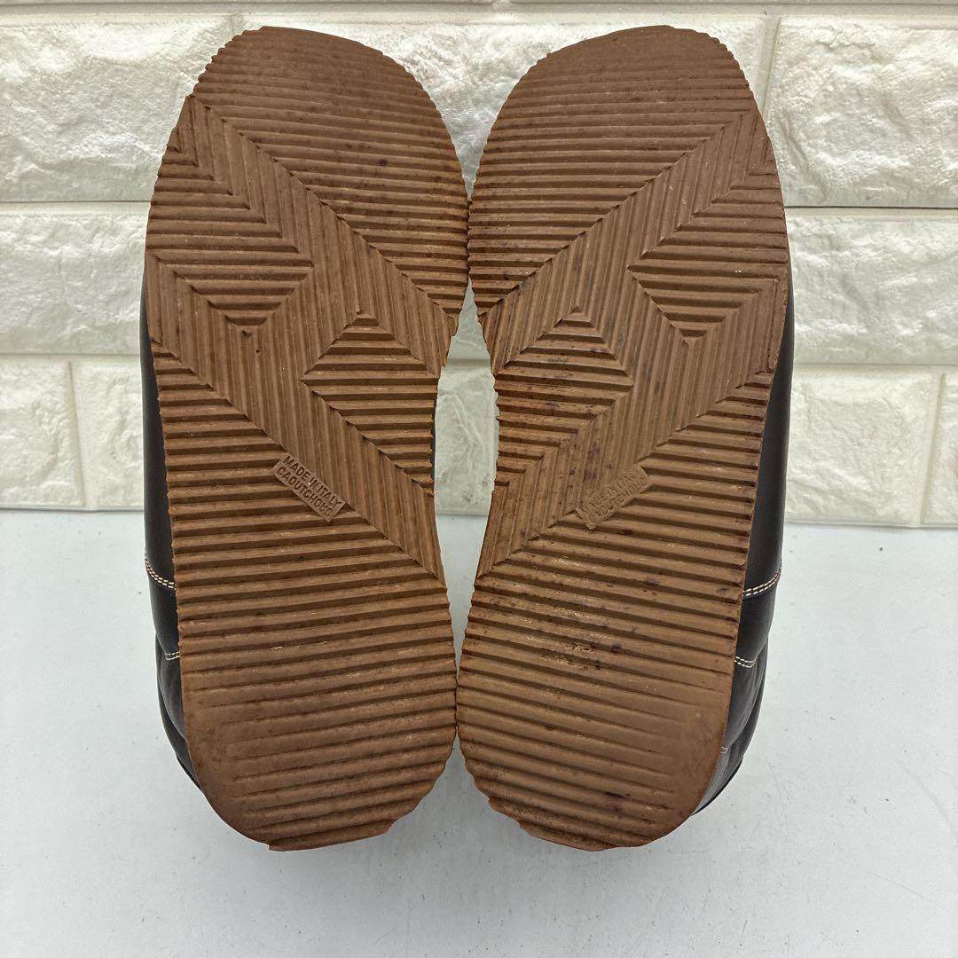 【良品】HERMES エルメス クイック レザースニーカー 40.5 ブラウン