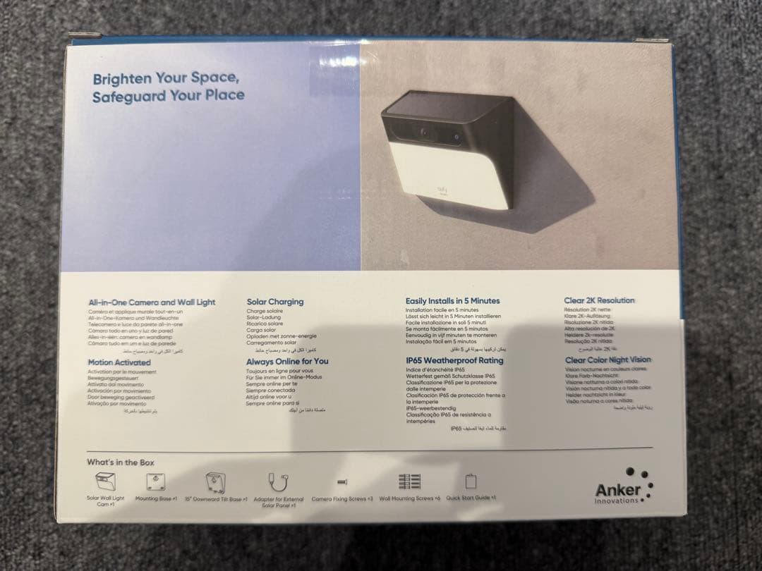 防犯カメラ anker eufy Wall Light Cam S120