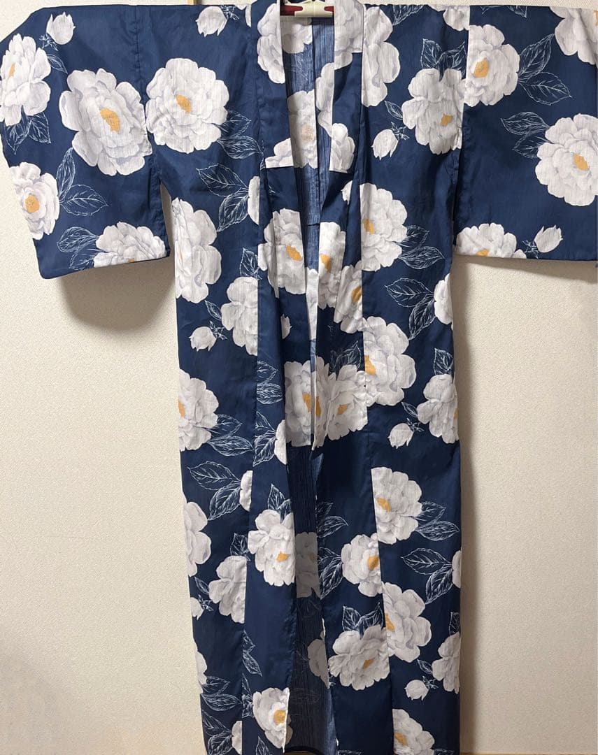 Dita 浴衣 涼風の藍紺牡丹 ふんわりオーガンジー兵児帯 クロ