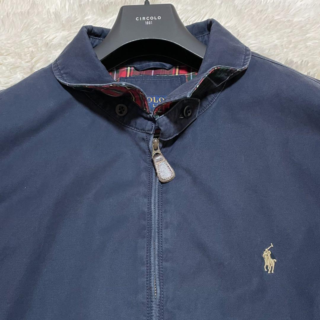 RALPH LAUREN ラルフローレン スイングトップ 2XL 紺 裏チェック