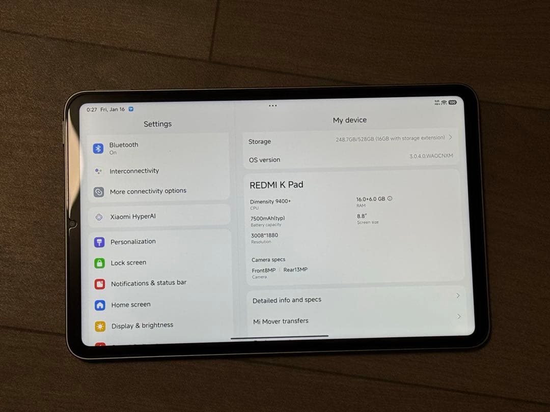 「超美品」Redmi Kpad 16+512 (Xiaomi pad mini)