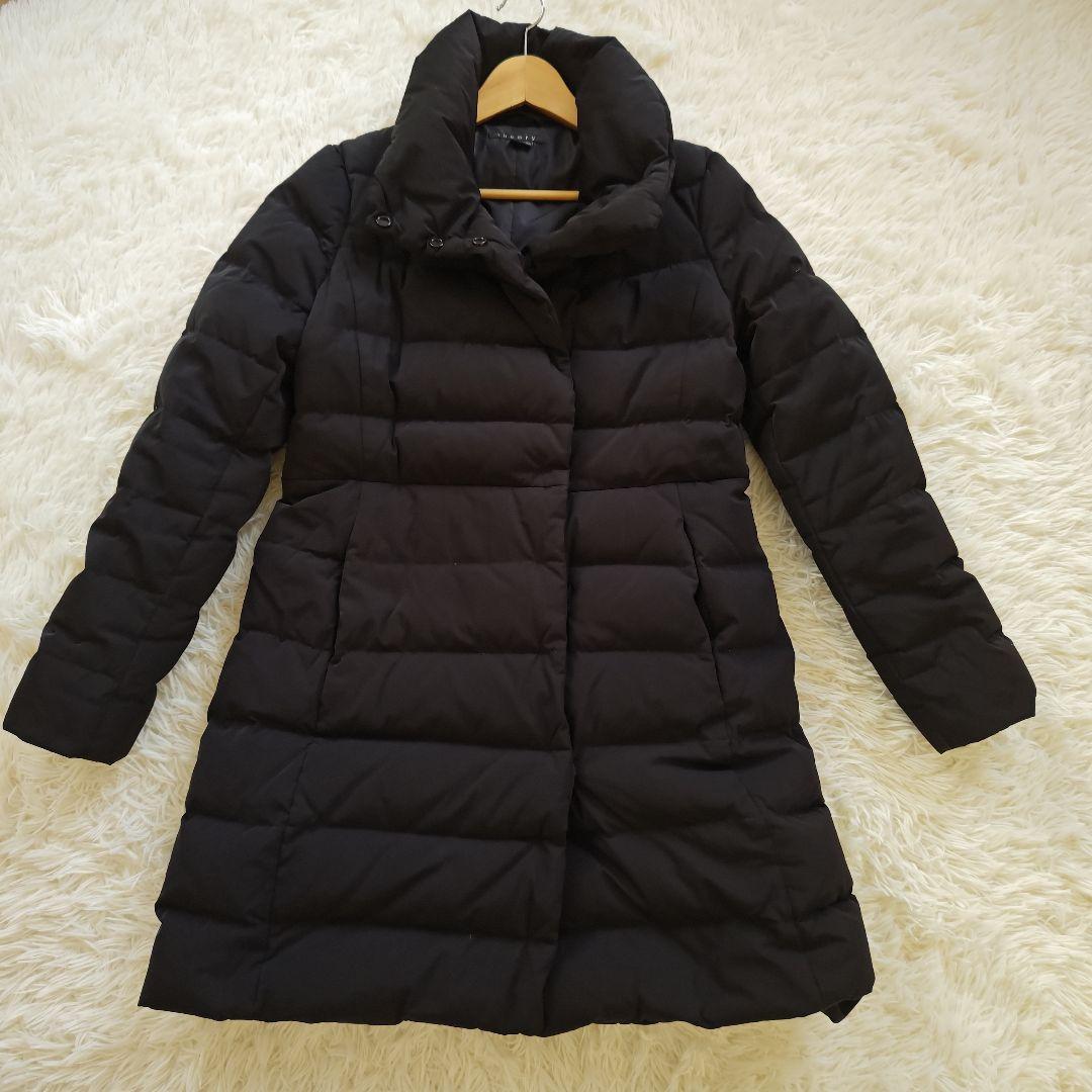 【美品✨】theory セオリー ロングダウンコート Aライン M ブラック
