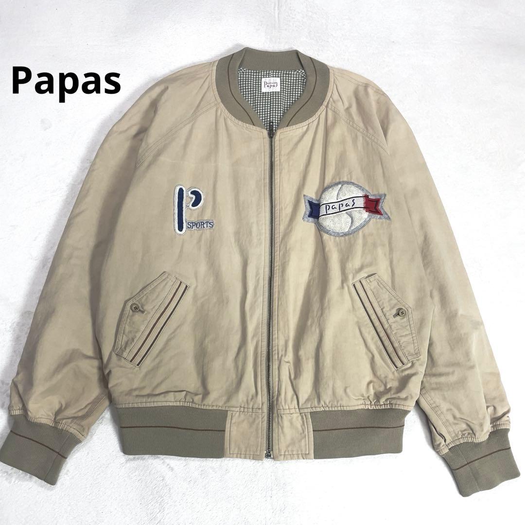 パパス コットン MA-1 中綿ジャケット L カーキ ブルゾン ジャンパー