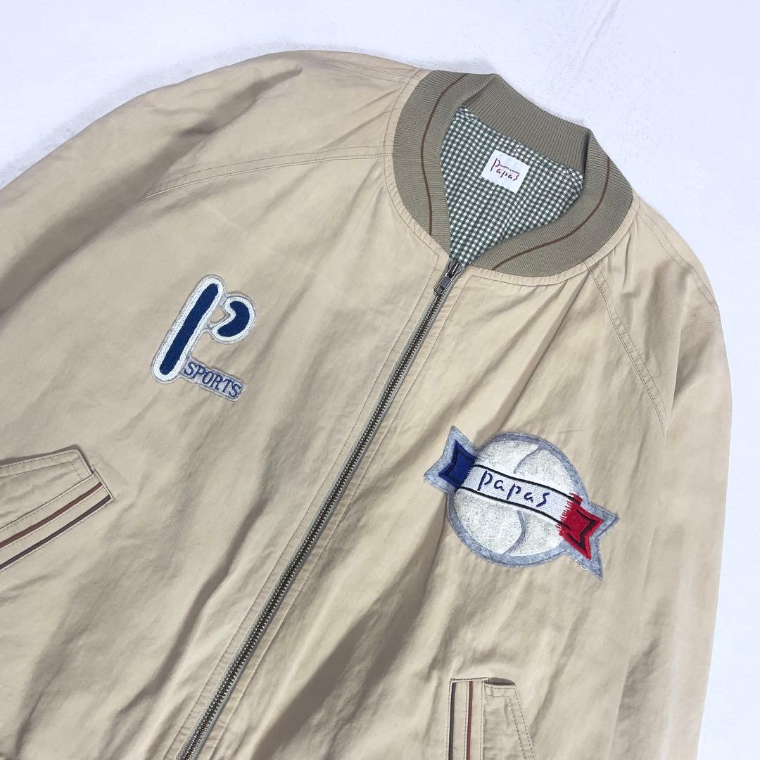 パパス コットン MA-1 中綿ジャケット L カーキ ブルゾン ジャンパー