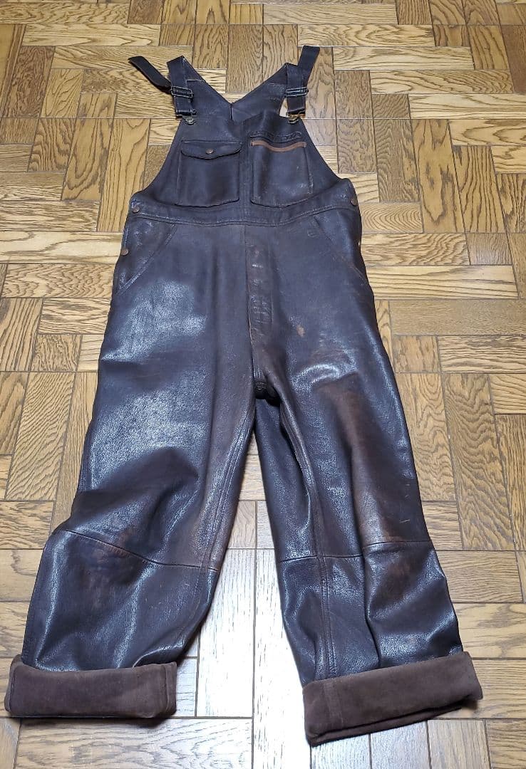 90年代レザーオーバーオール