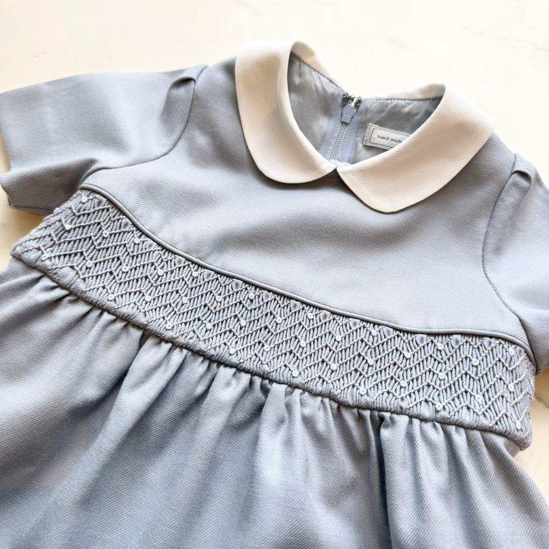 白金よつば ワンピース 水色 95cm 本番 本番服 幼稚園受験 お受験