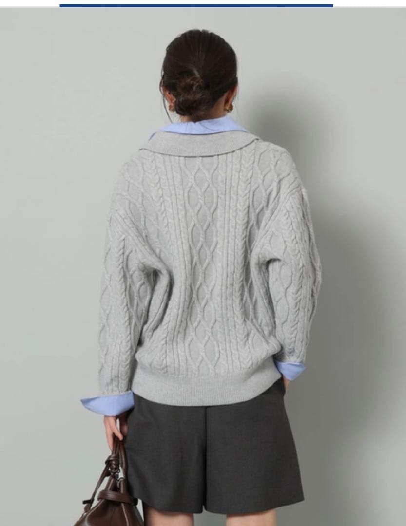 アルページュストーリー　シャツドッキングケーブルニット