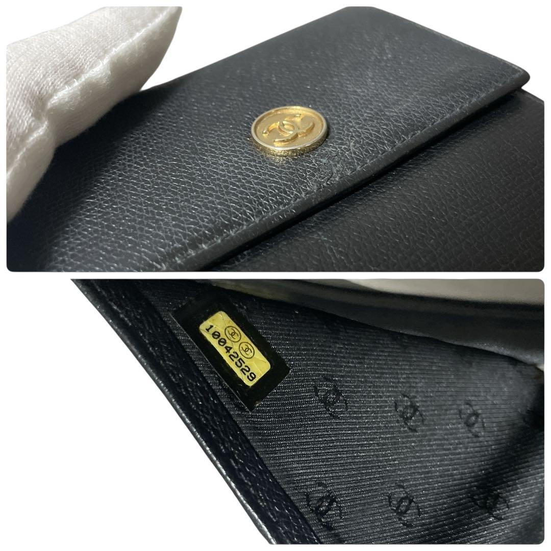 専用 CHANEL コンパクトウォレット ブラック　黒　ココボタン