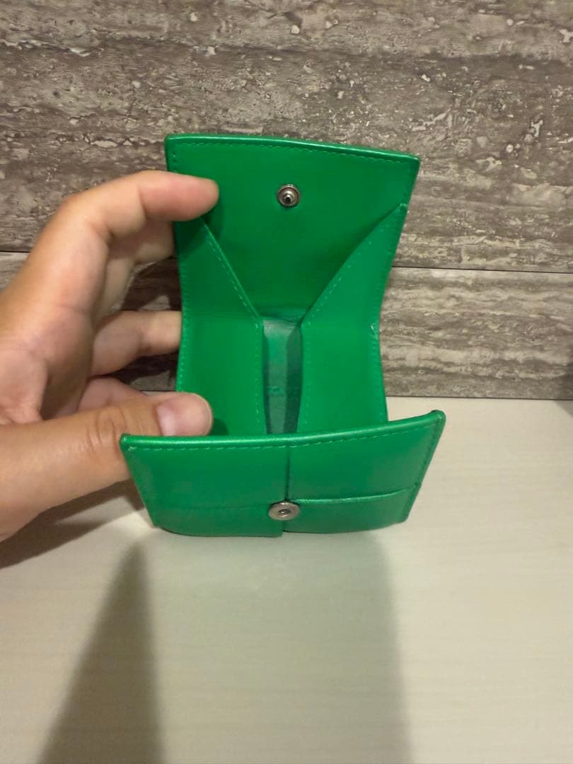 ボッテガヴェネタ　小銭入れ　イントレチャート　グリーン　美品