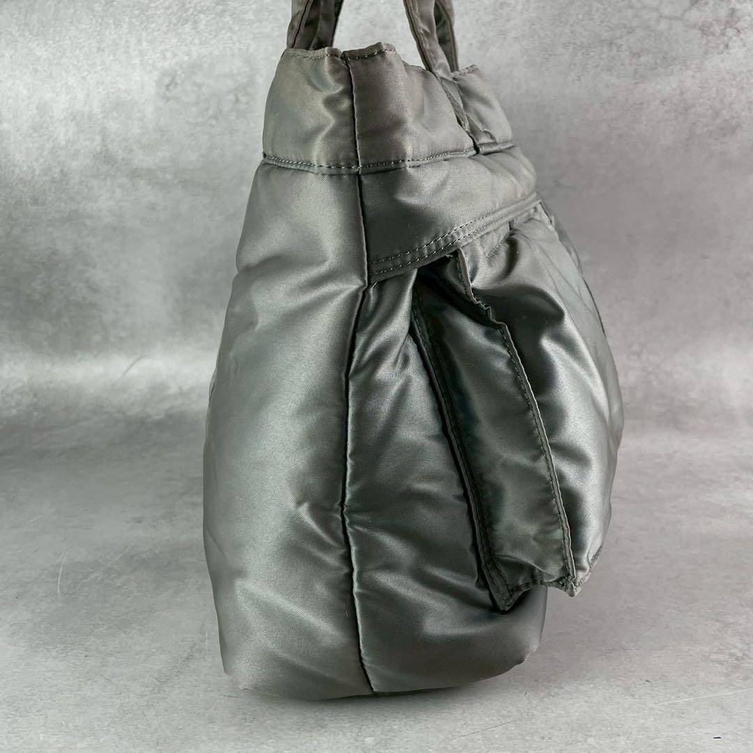 PORTER タンカーグレー ナイロンビジネスハンドバッグ吉田カバン美品