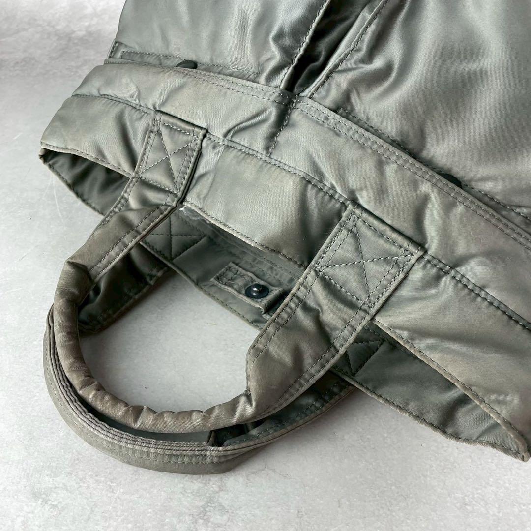 PORTER タンカーグレー ナイロンビジネスハンドバッグ吉田カバン美品