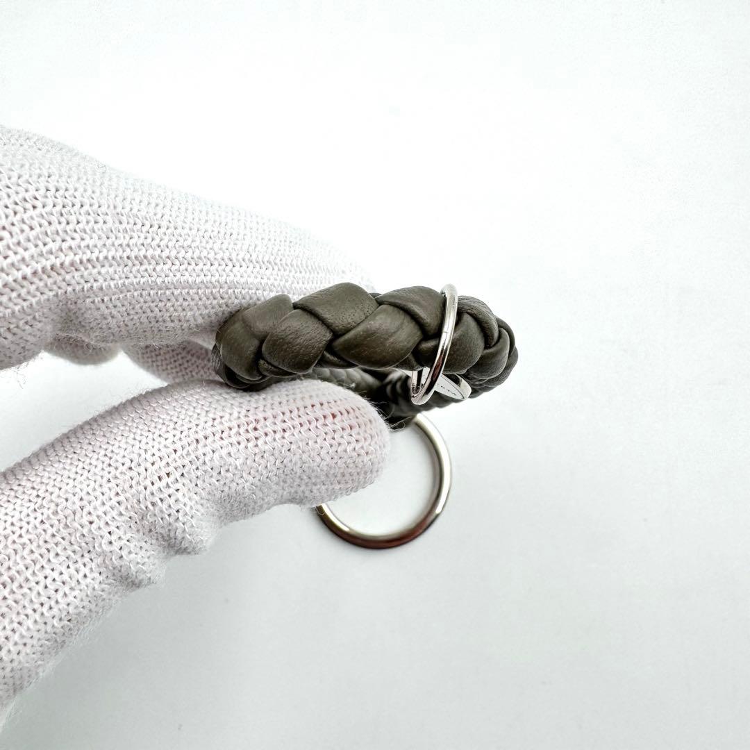 極美品✨BOTTEGA VENETA キーリング　グレージュ　本革