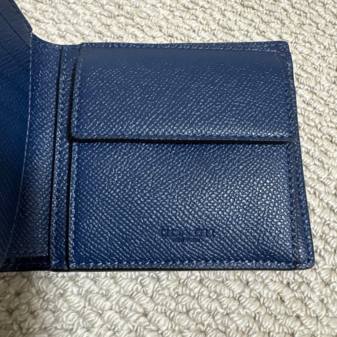 新品未使用品COACH 折り財布 新品ミッドナイトネイビー最新作 限定品