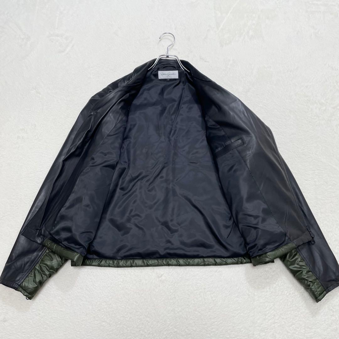 レトログレード　ダブルライダースジャケット　異素材切替　キルティング（9940）