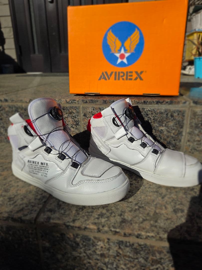 AVIREX MFG. ダイヤル式靴 ホワイト/レッド　サイズ27