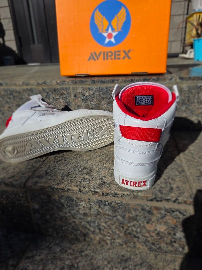 AVIREX MFG. ダイヤル式靴 ホワイト/レッド　サイズ27